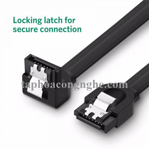 Ugreen 20998 Màu Đen Cáp SATA 3.0 dây dẹt Bẻ Góc 90 Độ 20998 30020998